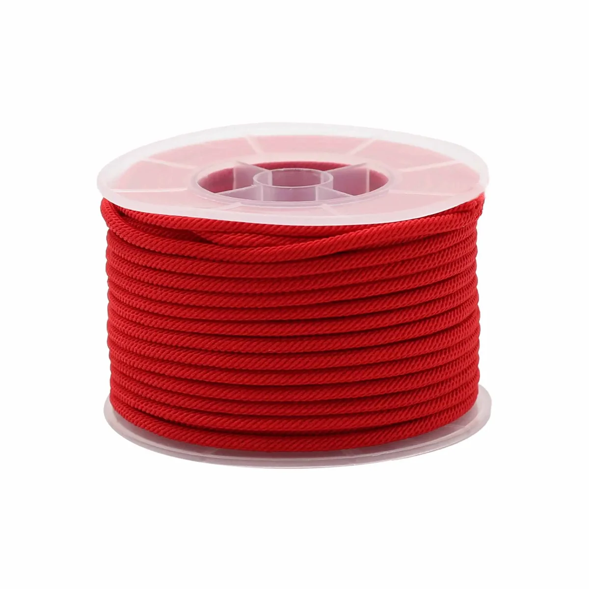 Red string roll 3mm, 17m length, tightly wound bulk roll