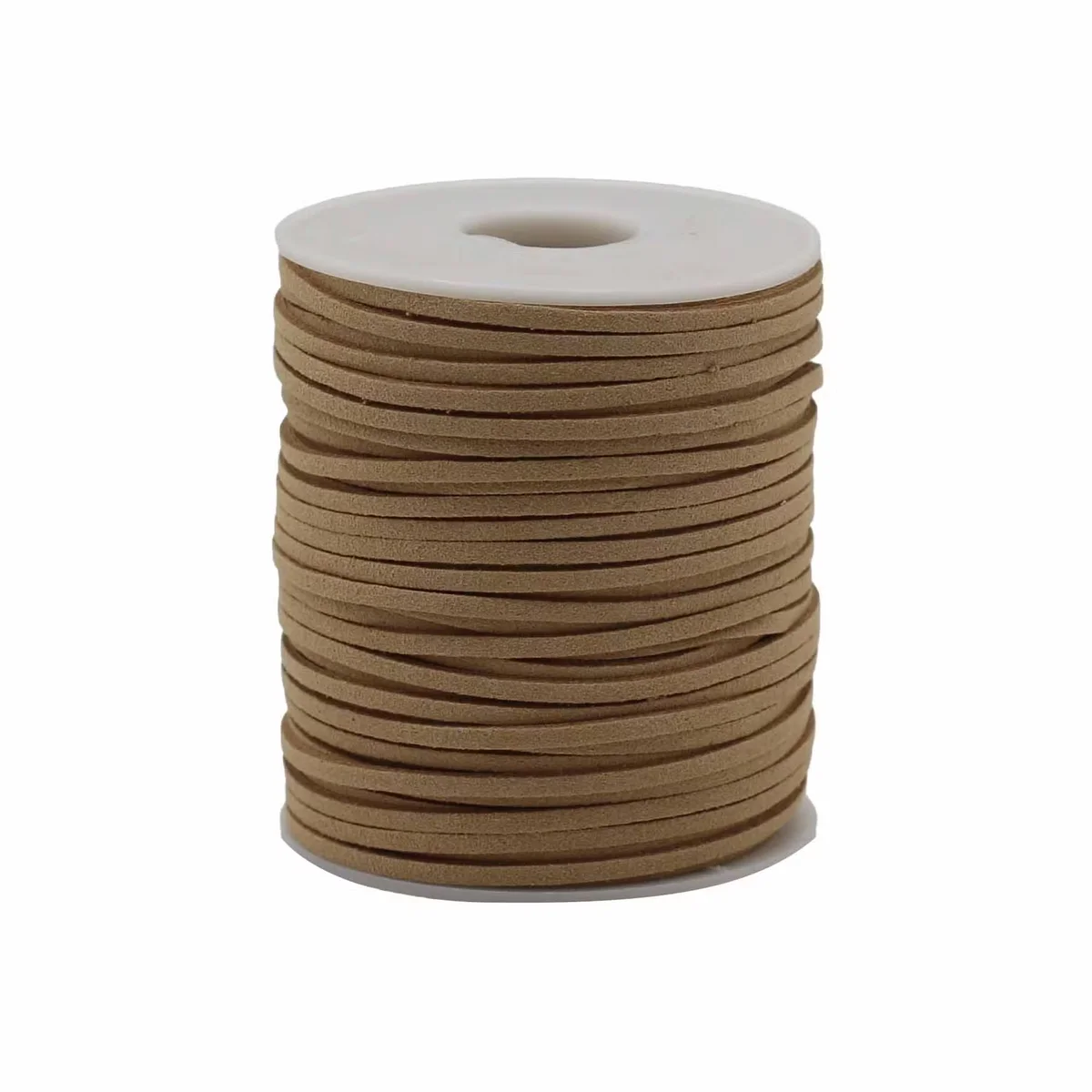 Tan bulk roll of 45m pendant cord bulk, 2.5mm thick, straight roll ready for crafting.