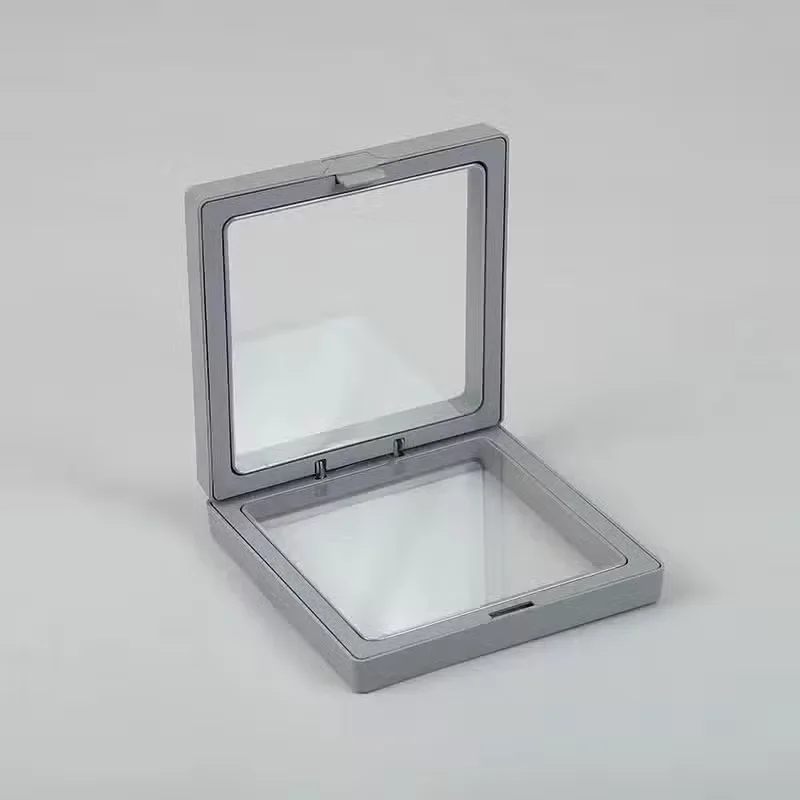 Grey 3D floating frame displaying a 7x7cm picture frame
