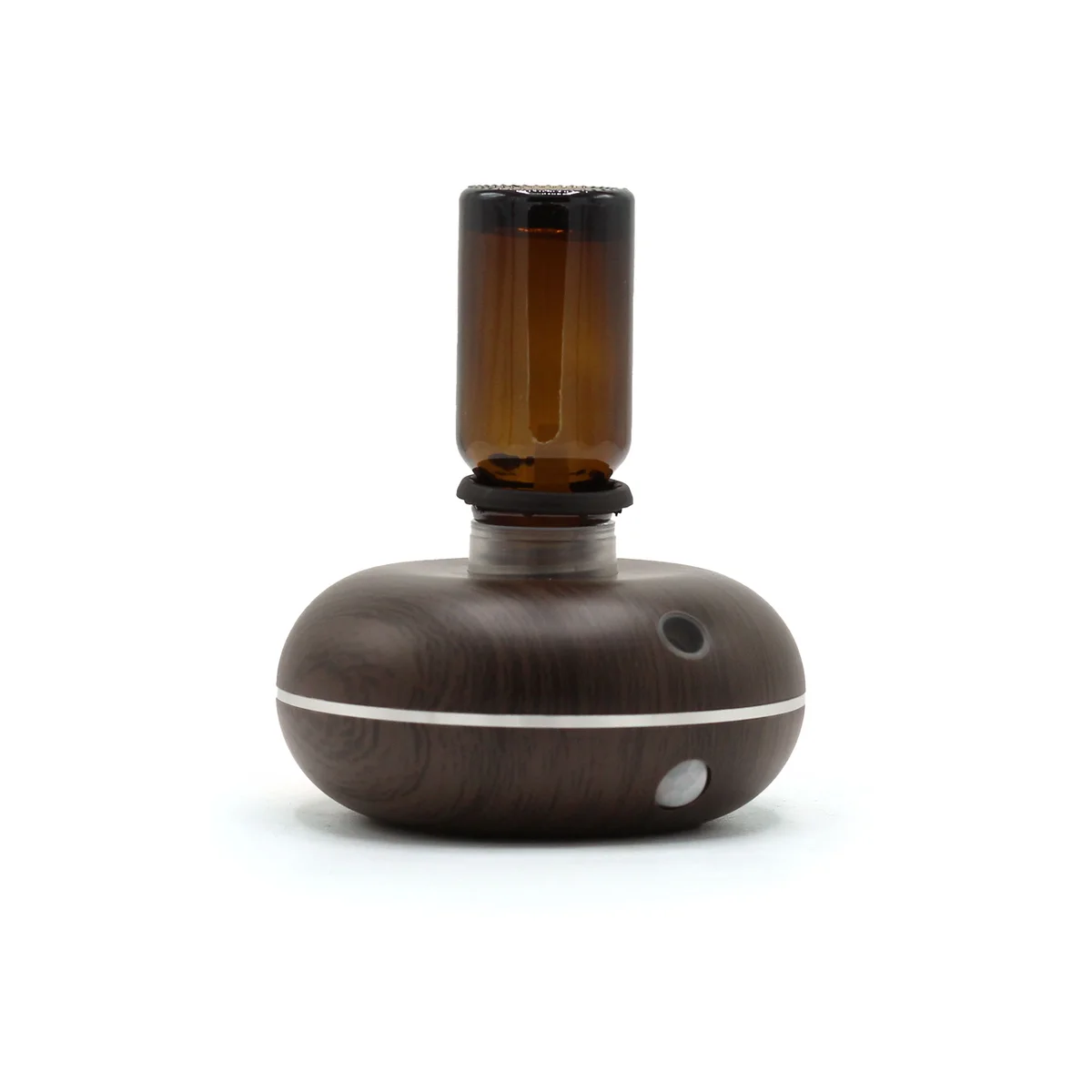 Compact mini single essential oil USB C nebulizer with movement detector, shown on a white background