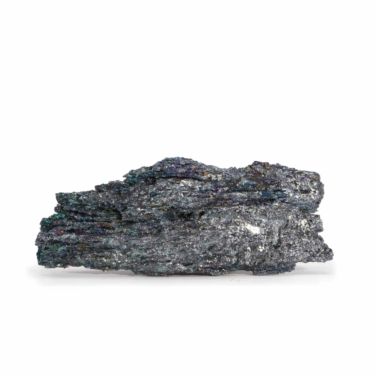 Enhanced natural titanium seven colour chakra stone ornament weighing 40-80g, measuring 7-10cm, vibrant hues visible