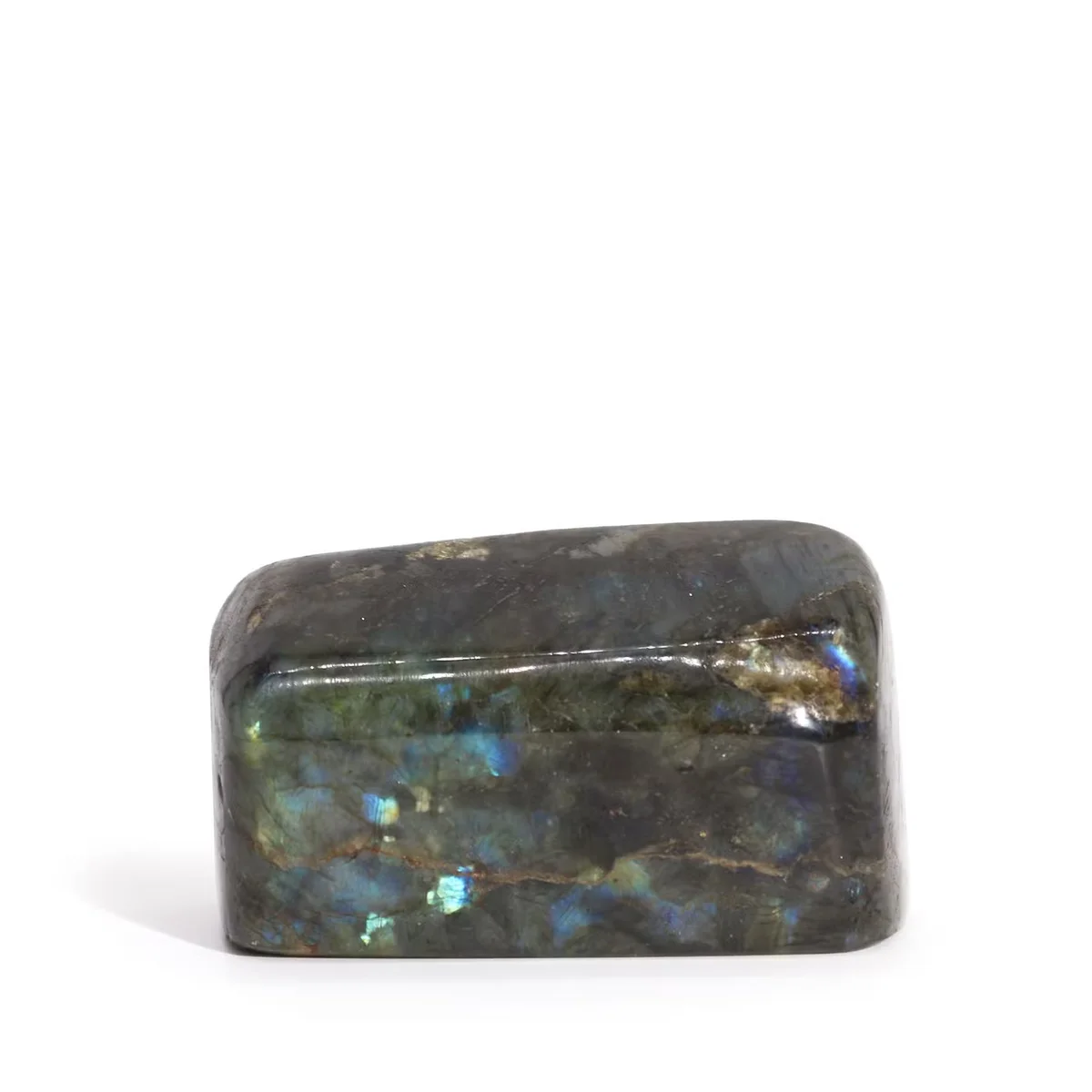 Medium-sized decorative labradorite rock from Madagascar, weighing 250-300g, measuring 80-100mm