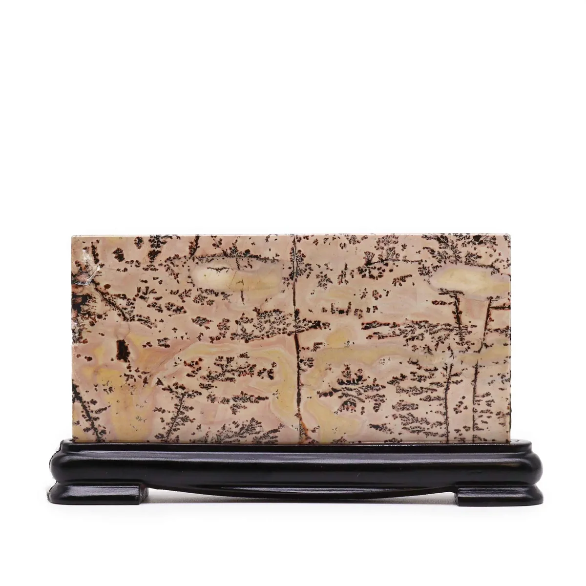 Rectangular Guohua decorative landscape stones, 140x80mm, approx 100g, featuring natural landscape patterns