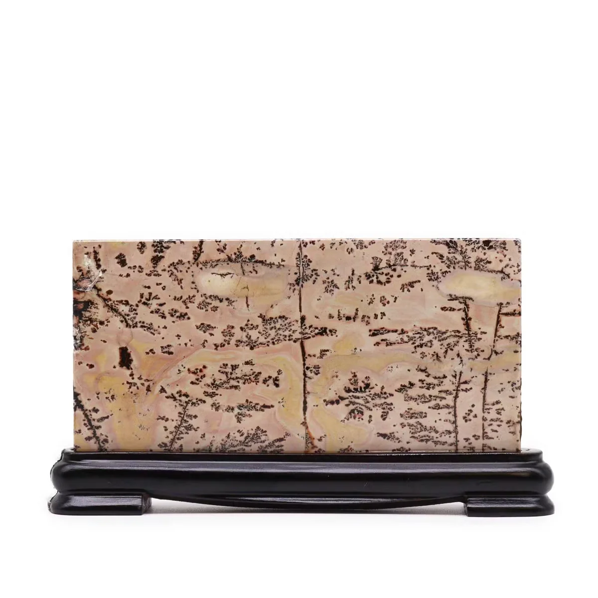 Guohua landscape picture stone, 140x80mm, natural landscape decor with smooth textured surface weighing approx 100gm