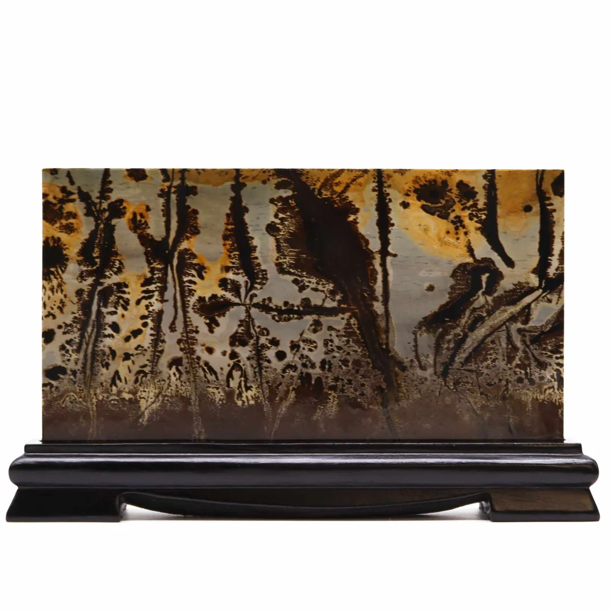 Large landscape picture stone Guohua style, 150x250mm, approx 800gm, smooth natural stone with landscape patterns
