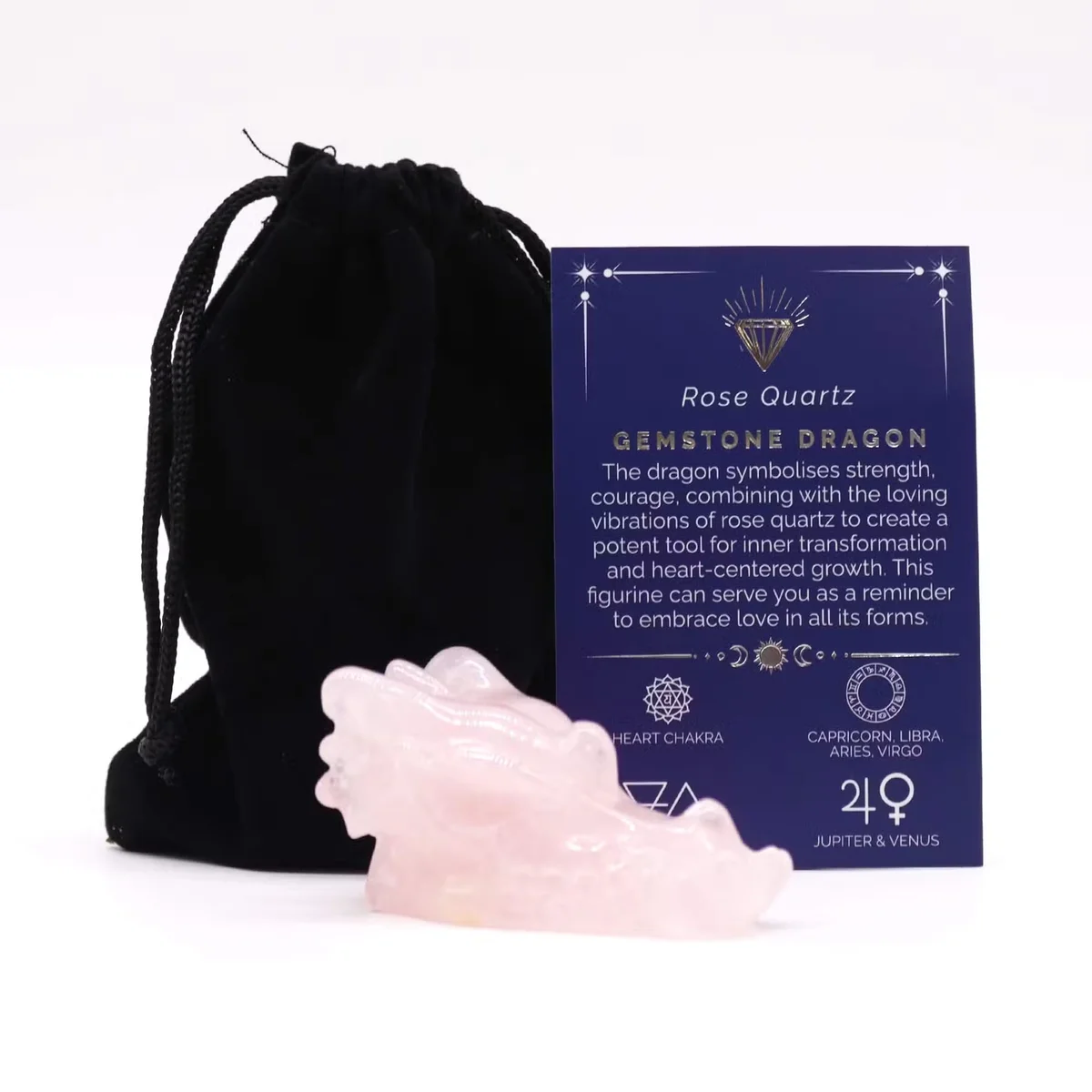 Large rose quartz dragon figurine for home, carved in the shape of a detailed dragon head gemstone sculpture
