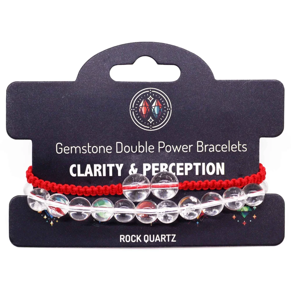 Two wind‑shaped bracelets showing round rock quartz stones, stacked together for a stylish gemstone power bracelets look.