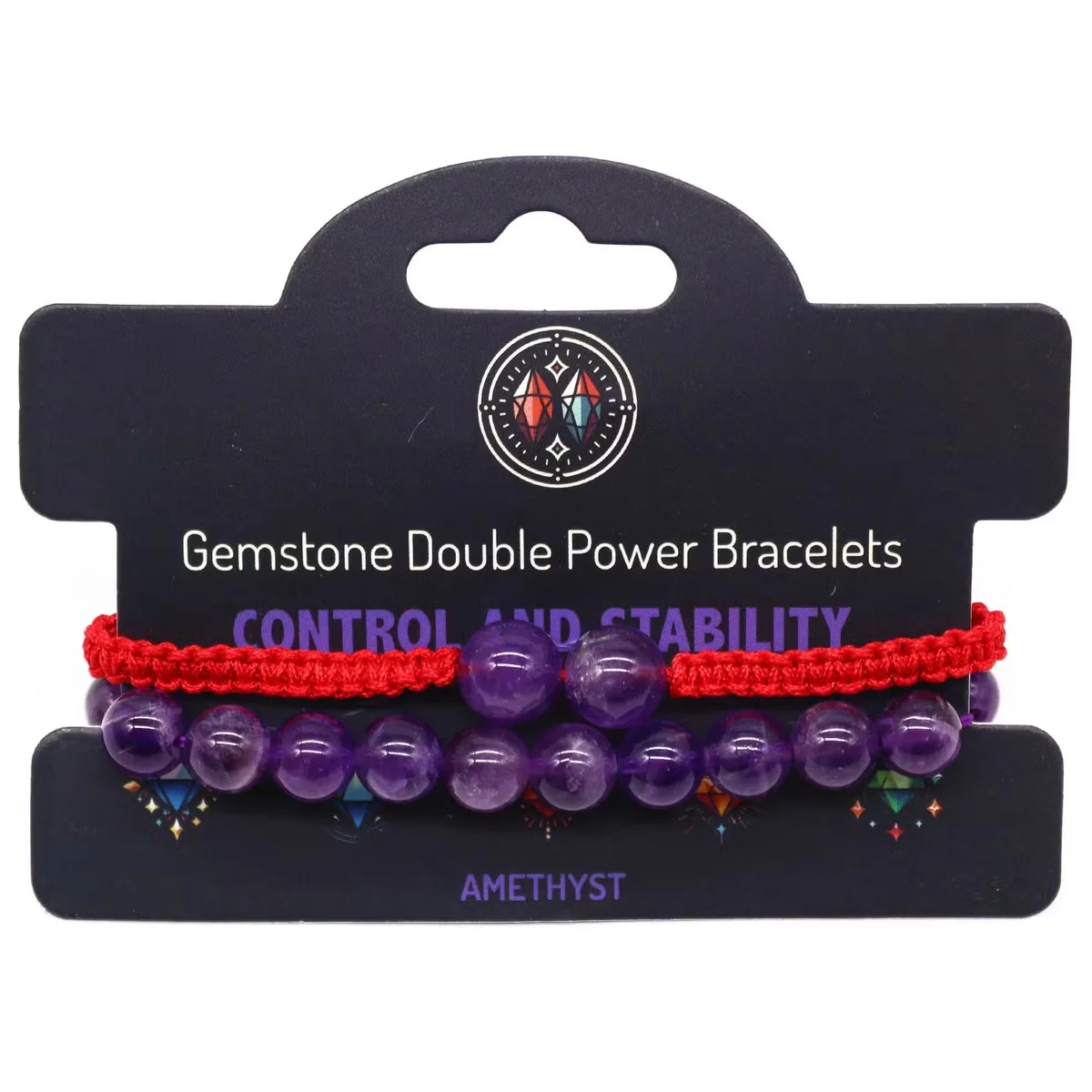 Double‑stranded amethyst power bracelets for women