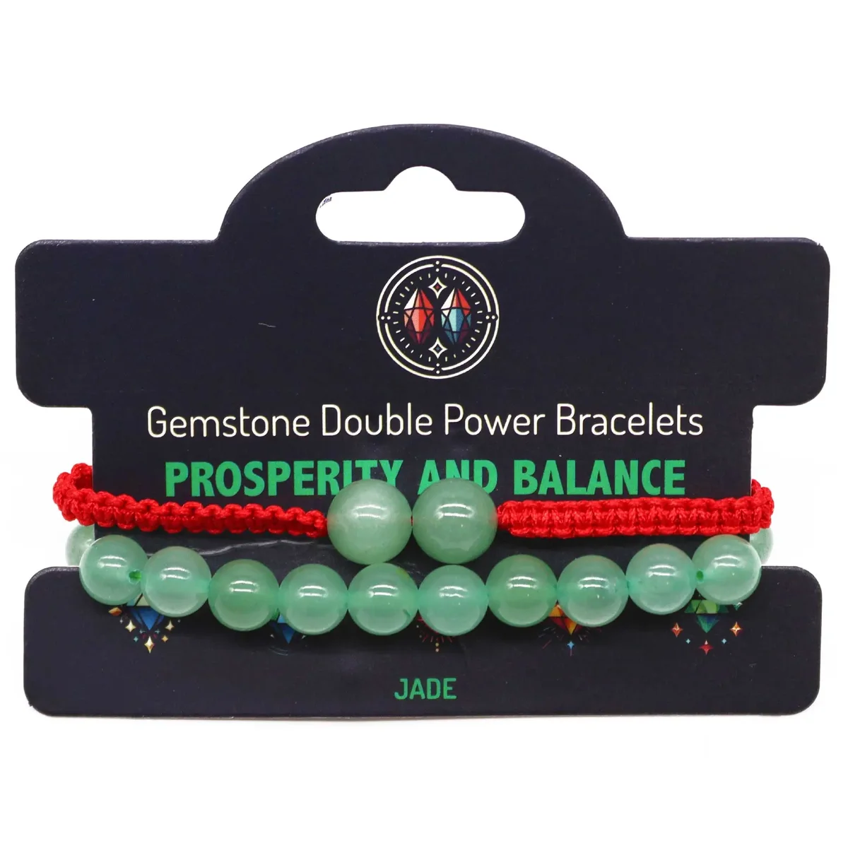 Gemstone bracelets in jade – a pair of double‑power jade bracelets with stone charms.