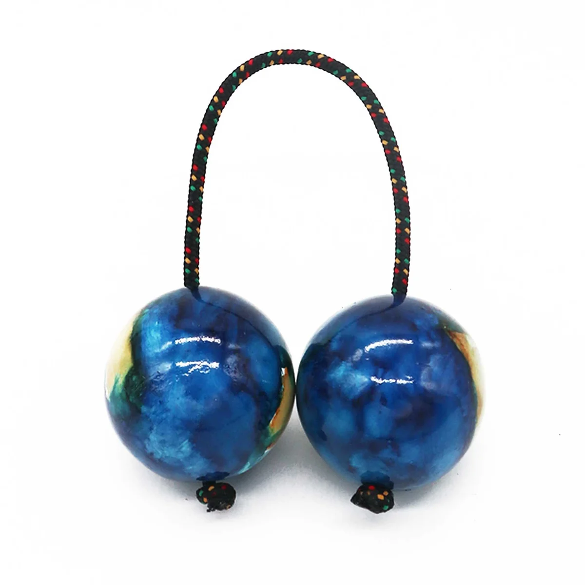 Kasaka shaker ornament in ocean blue color with smooth, rounded design on a white background