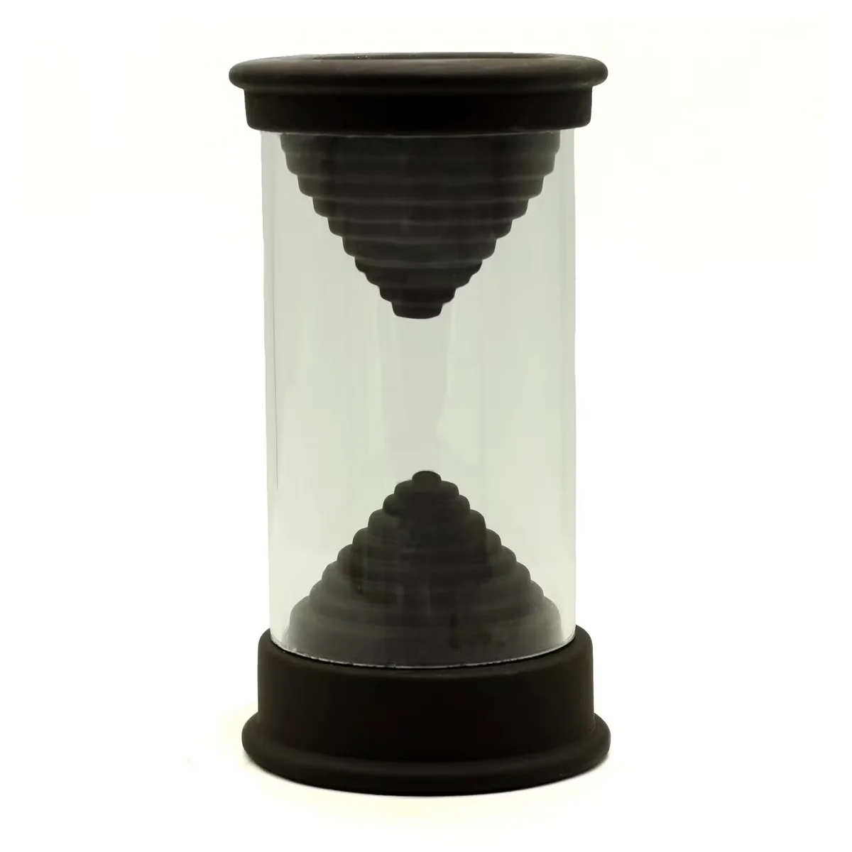 Backflow incense cone burner shaped like a Unity Tube, designed to create cascading smoke effects