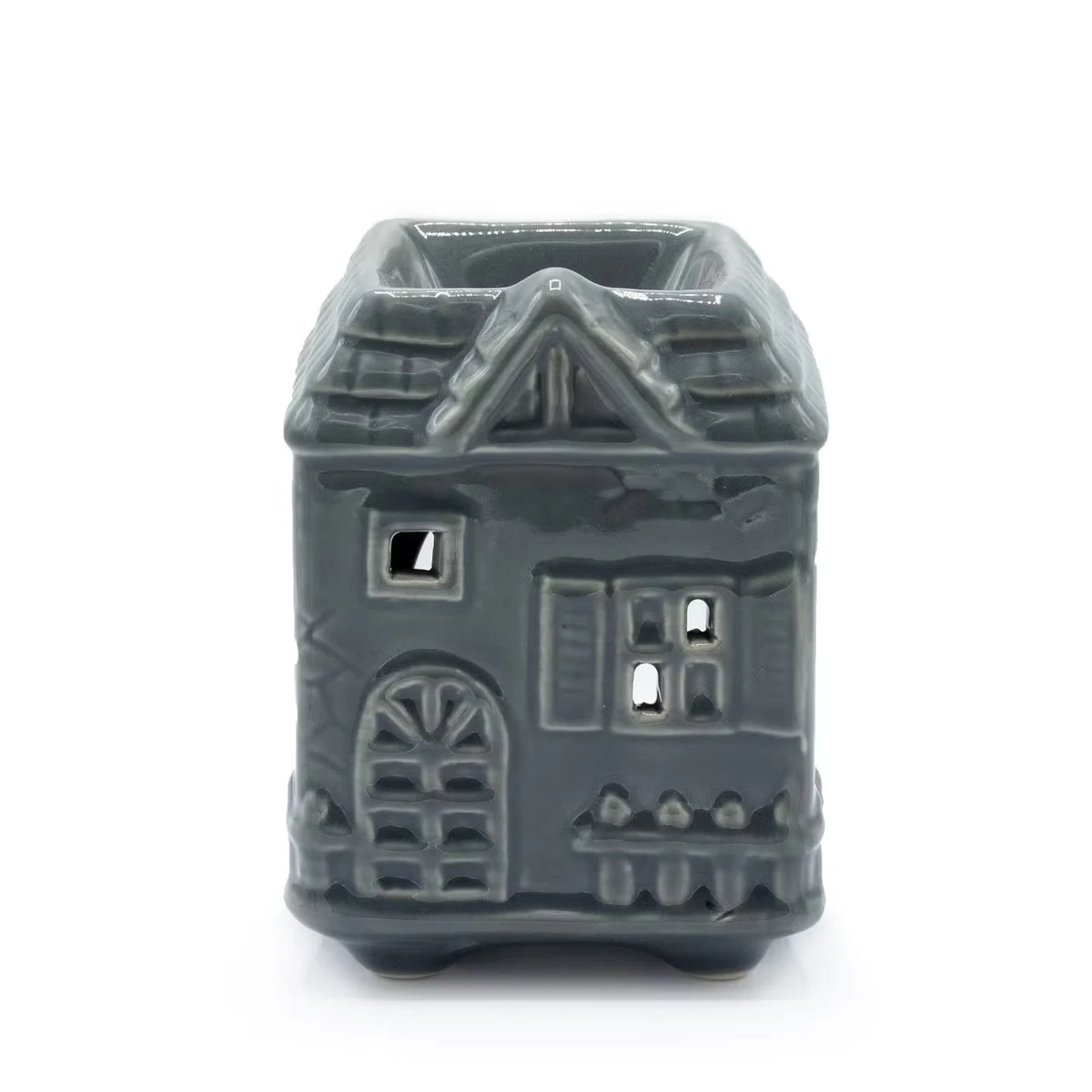 Grey Townhouse Oil Burner, a sleek home fragrance burner.