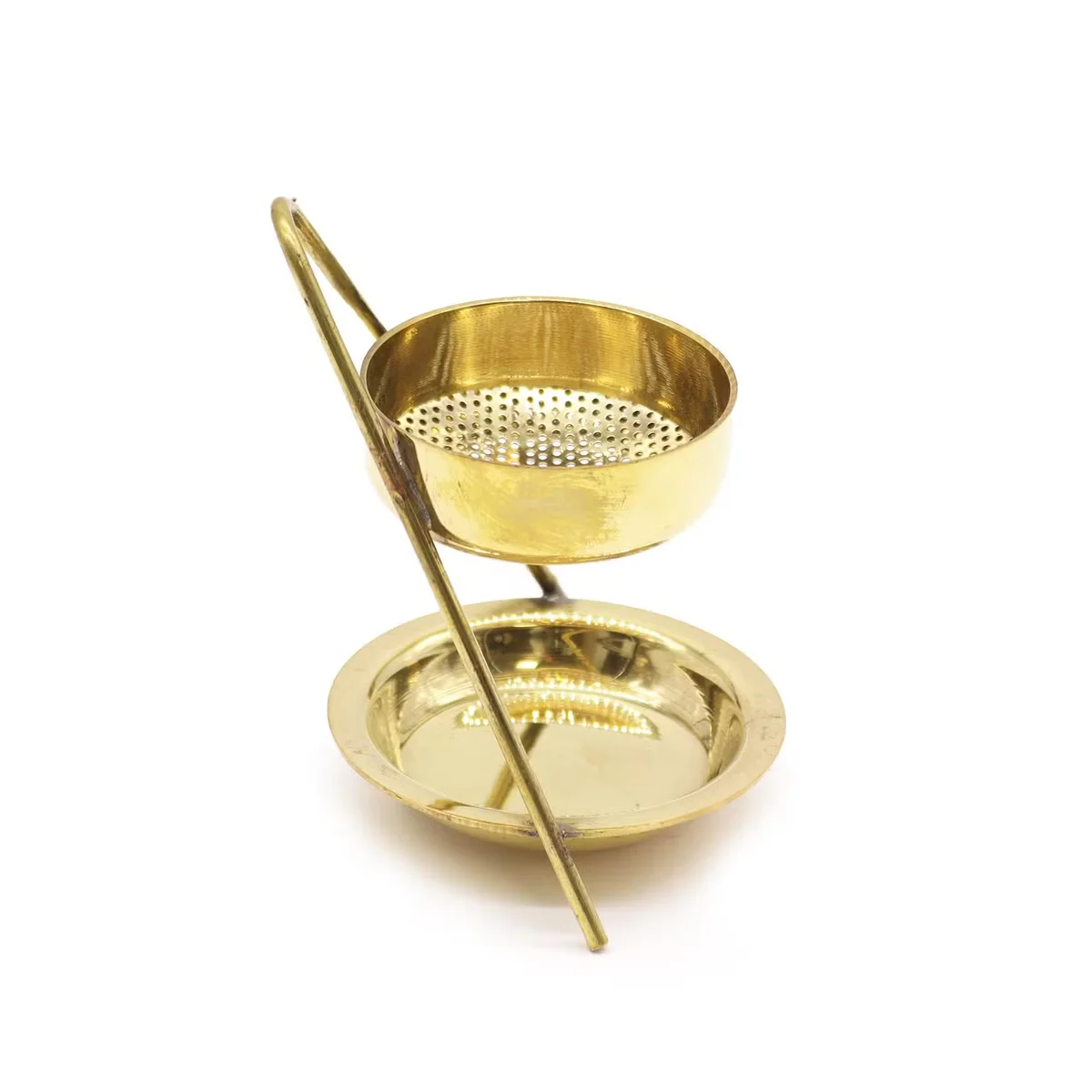 Brass resin incense warmer with fixed design, shown as a brass incense holder on a plain background