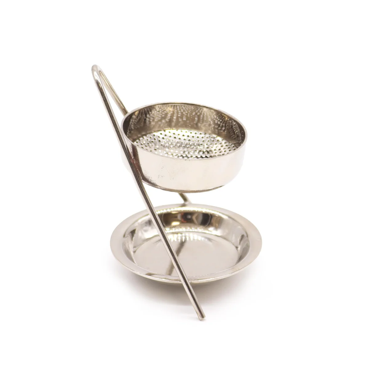 Plated brass incense holder with resin base, fixed design for warming incense safely and stylishly