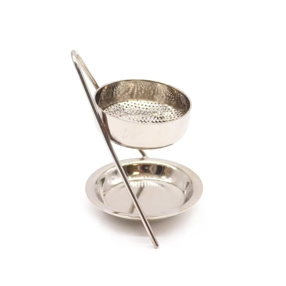 Plated brass resin fixed incense warmer with sleek design for holding and warming incense safely on flat surface