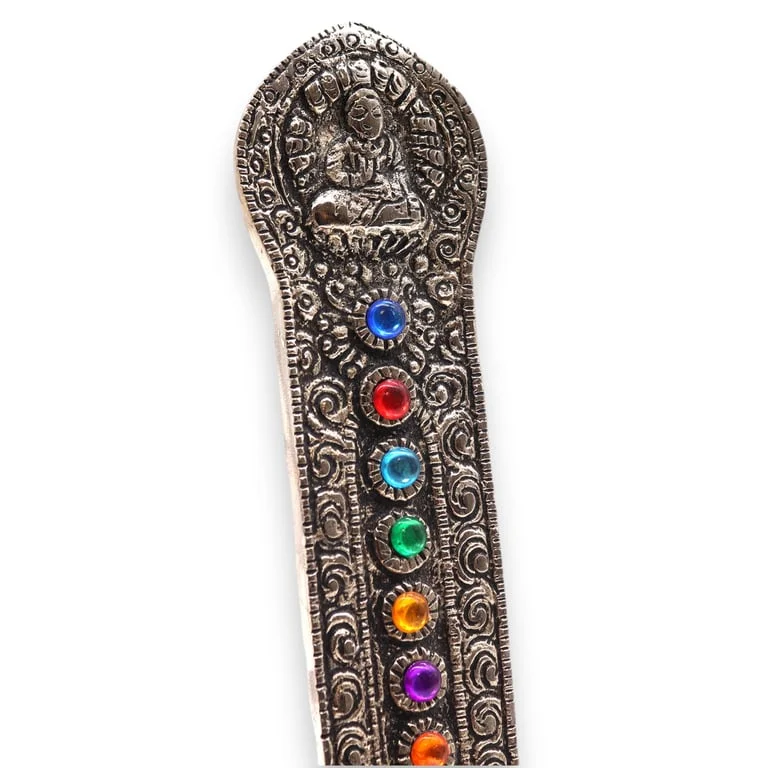 Buddha incense statue holder in a 7 chakra tower.