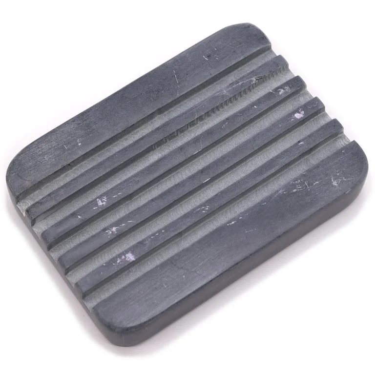 Grey soapstone soap dish with heavy ridges, rectangular 12x8.5cm design for holding soap bars