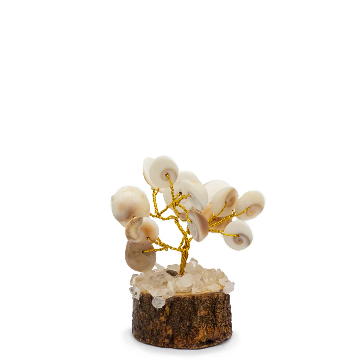 Small Gomati Chakra with Rudraksha stone tree featuring 15 circular stones arranged in a decorative design
