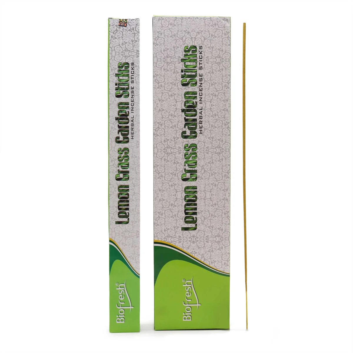 Biofresh incense sticks in lemongrass scent, 50cm long, arranged neatly on a plain background