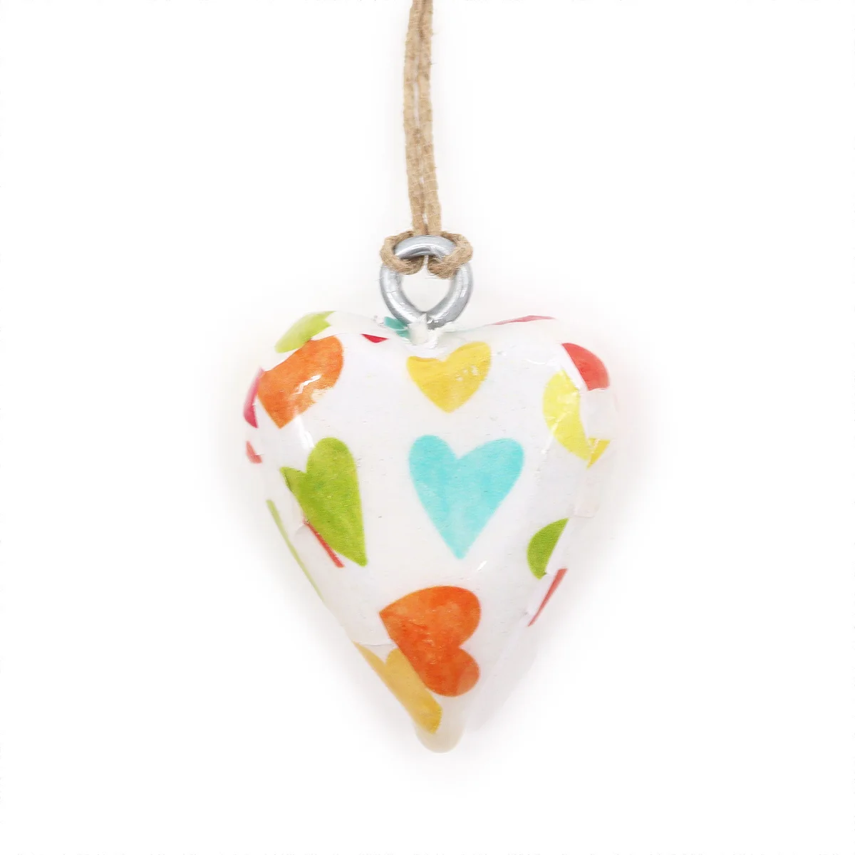 Small wooden heart decoration in pastel colour, showcasing a cut‑out wooden heart with gentle pastel finish.