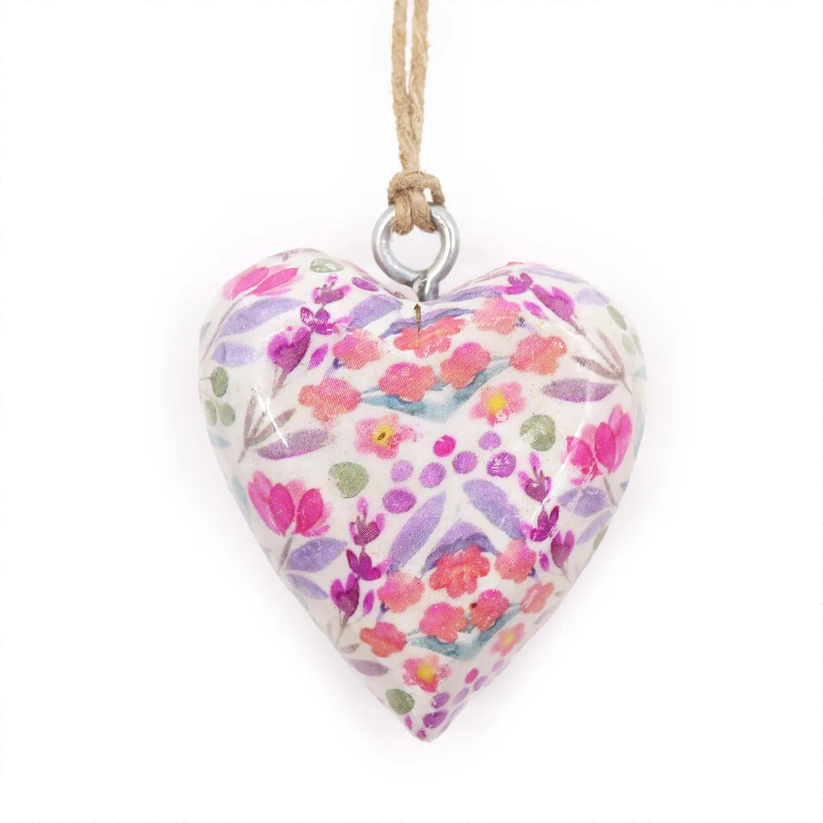 Large wooden heart decoration with pretty floral design, floral wood heart decoration for home decor