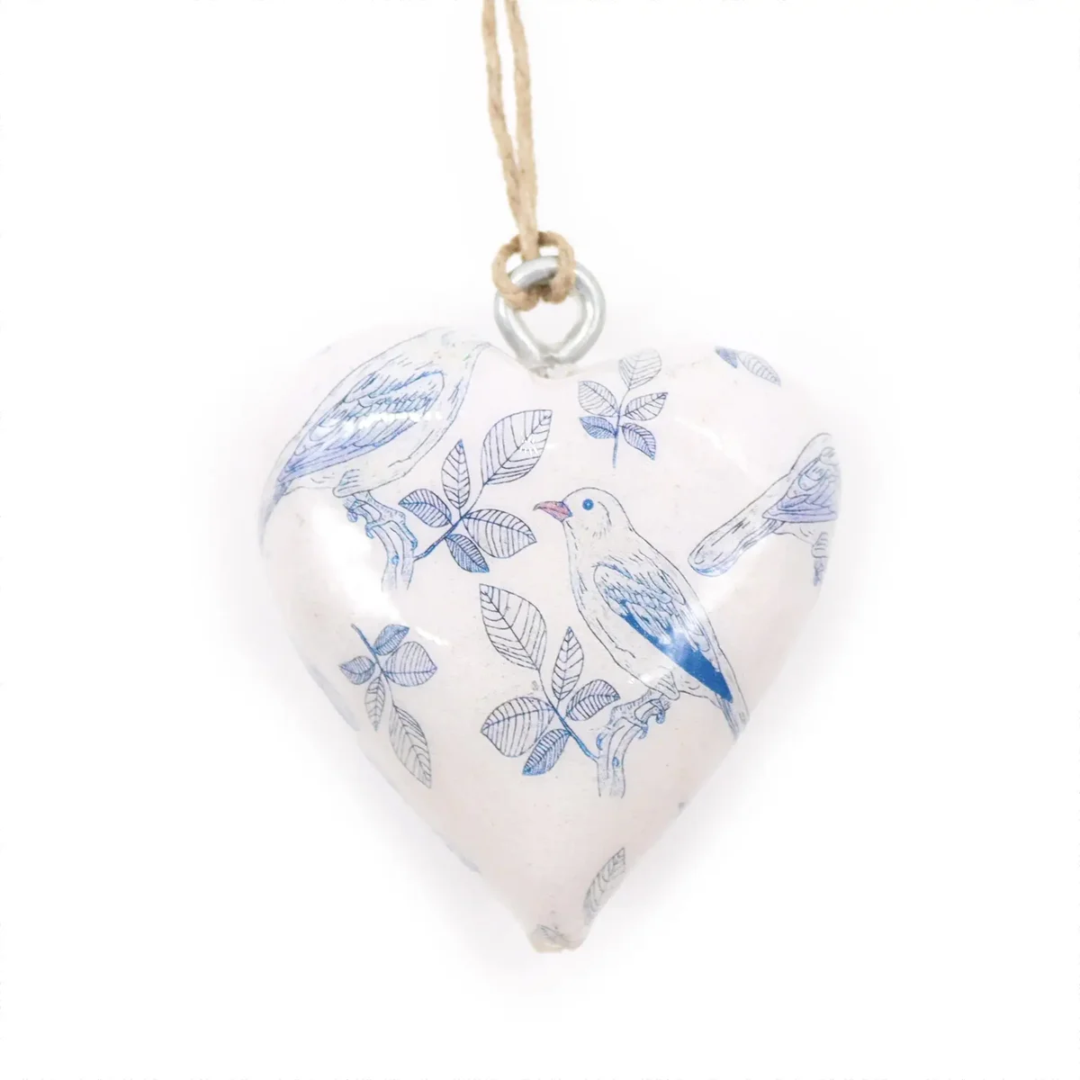 Large wooden heart decor featuring a blue bird design, suitable as blue bird decor for home decoration