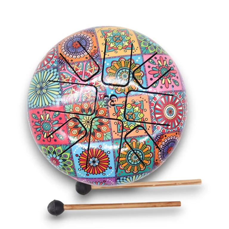 17x13cm wall decor featuring a Med Hapi multicoloured drum