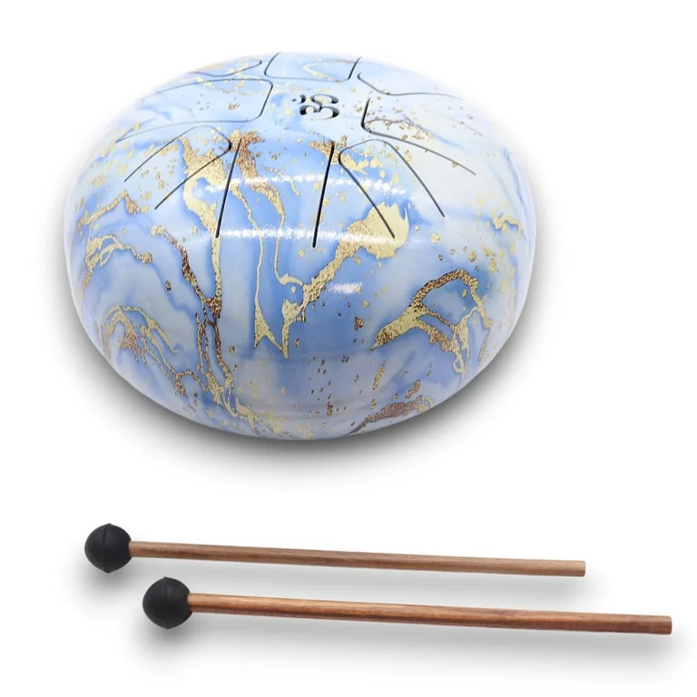 Blue sky themed mid‑size drum – 22x18 cm – stylish blue sky decor