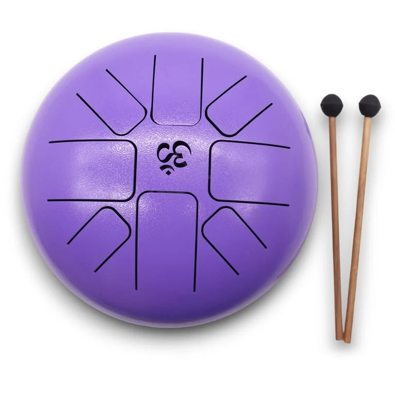 Violet wall decor featuring a Med Hapi Drum Om 22x16cm with smooth violet finish