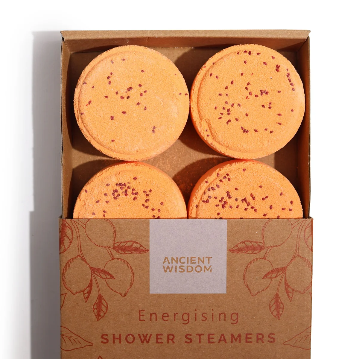 Zen Therapy Wellness shower steamers gift set with energising scents arranged on a white background
