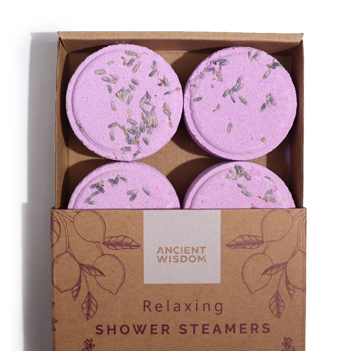 Zen Shower Steamers Therapy Wellness Gift Set with colorful round steamers arranged for a relaxing shower steamers gift