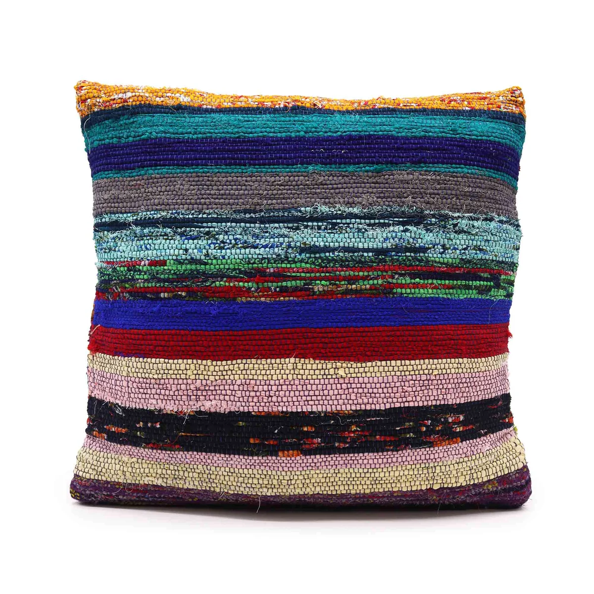 Decorative cushion covers in charcoal grey rag rug style, featuring a muted grey texture and subtle woven pattern.