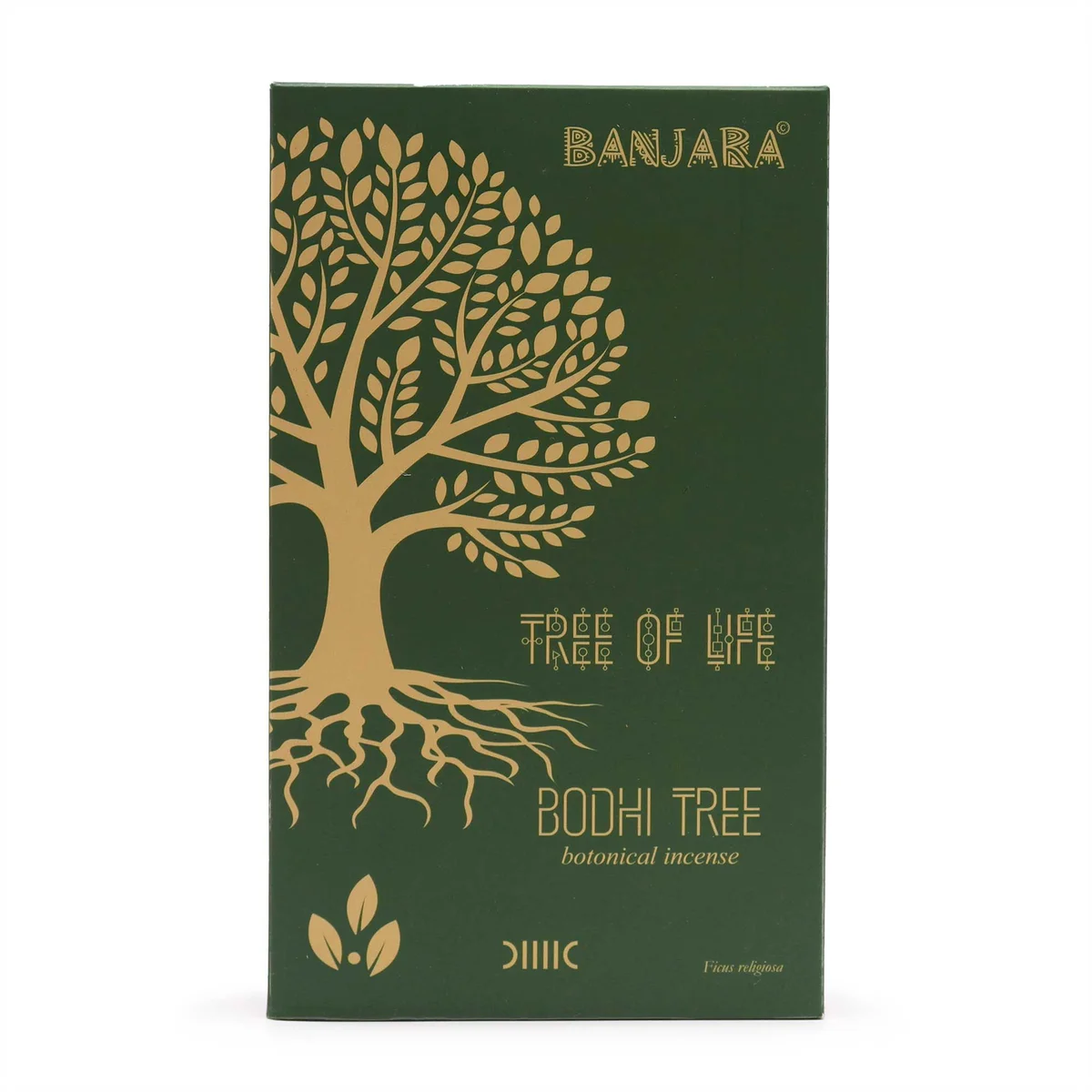 Banjara Botanical Incense Bodhi Tree packaging with incense sticks arranged inside on a white background