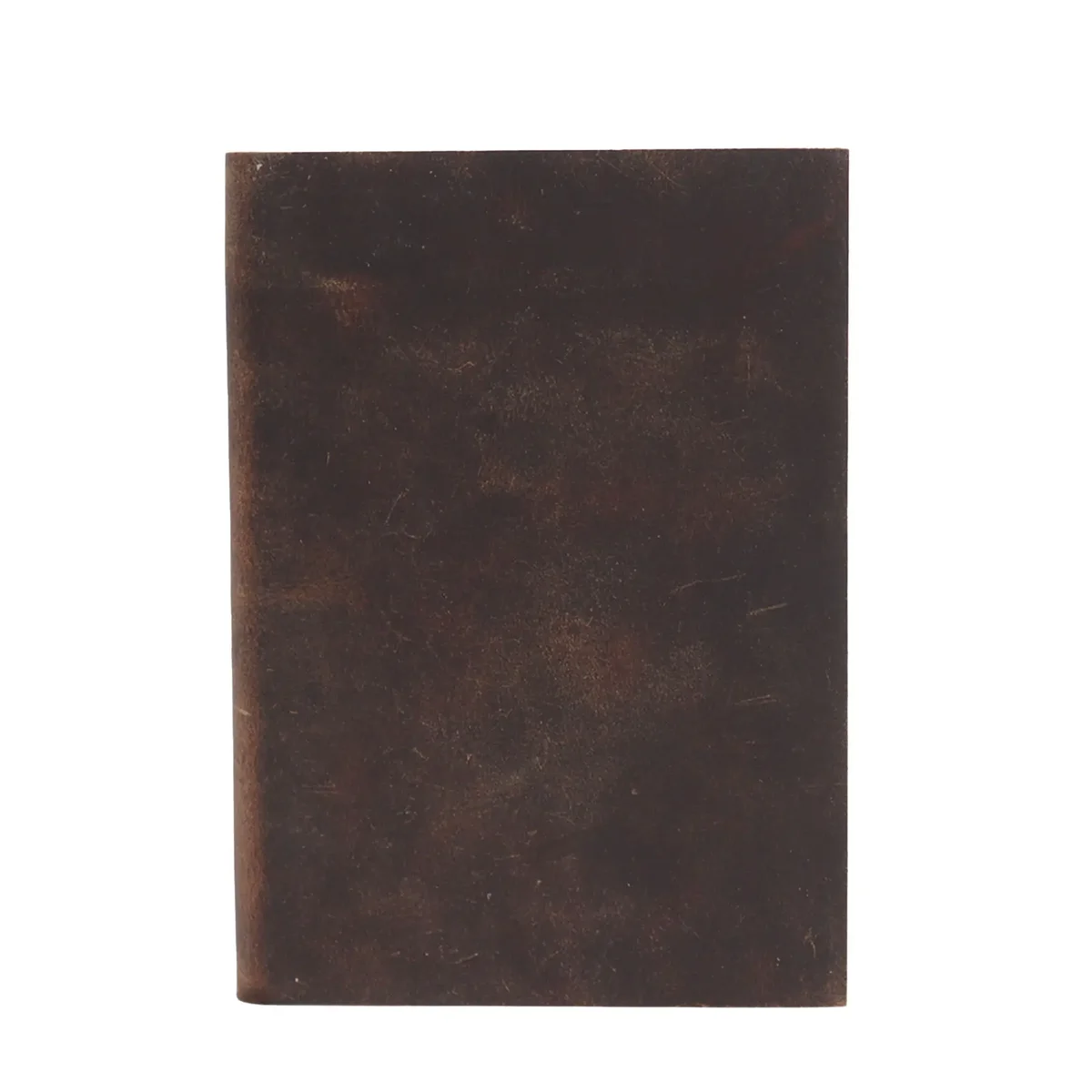 Black tan daily notebook with 100 lined pages, 18x13cm, closed on white background