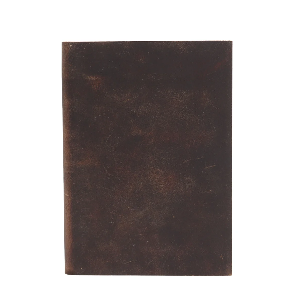 Black tan notebook open to lined pages showing 100 sheets, 18x13cm size, daily use notebook design