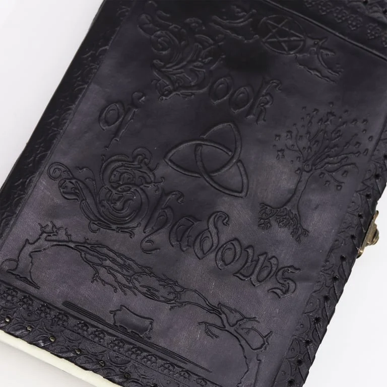 Black large Book of Shadows, 200 page journal, 25x18x3cm.