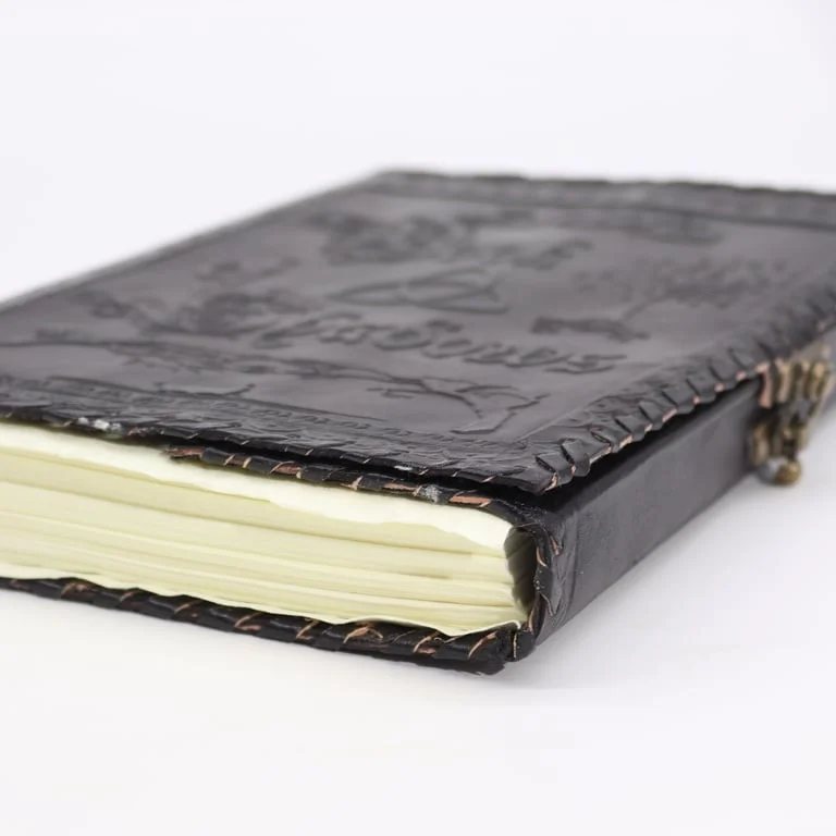 Black hardcover book with a clean edge, 200 pages, sized 25x18x3cm, appearing as a decle edged book on a flat surface.