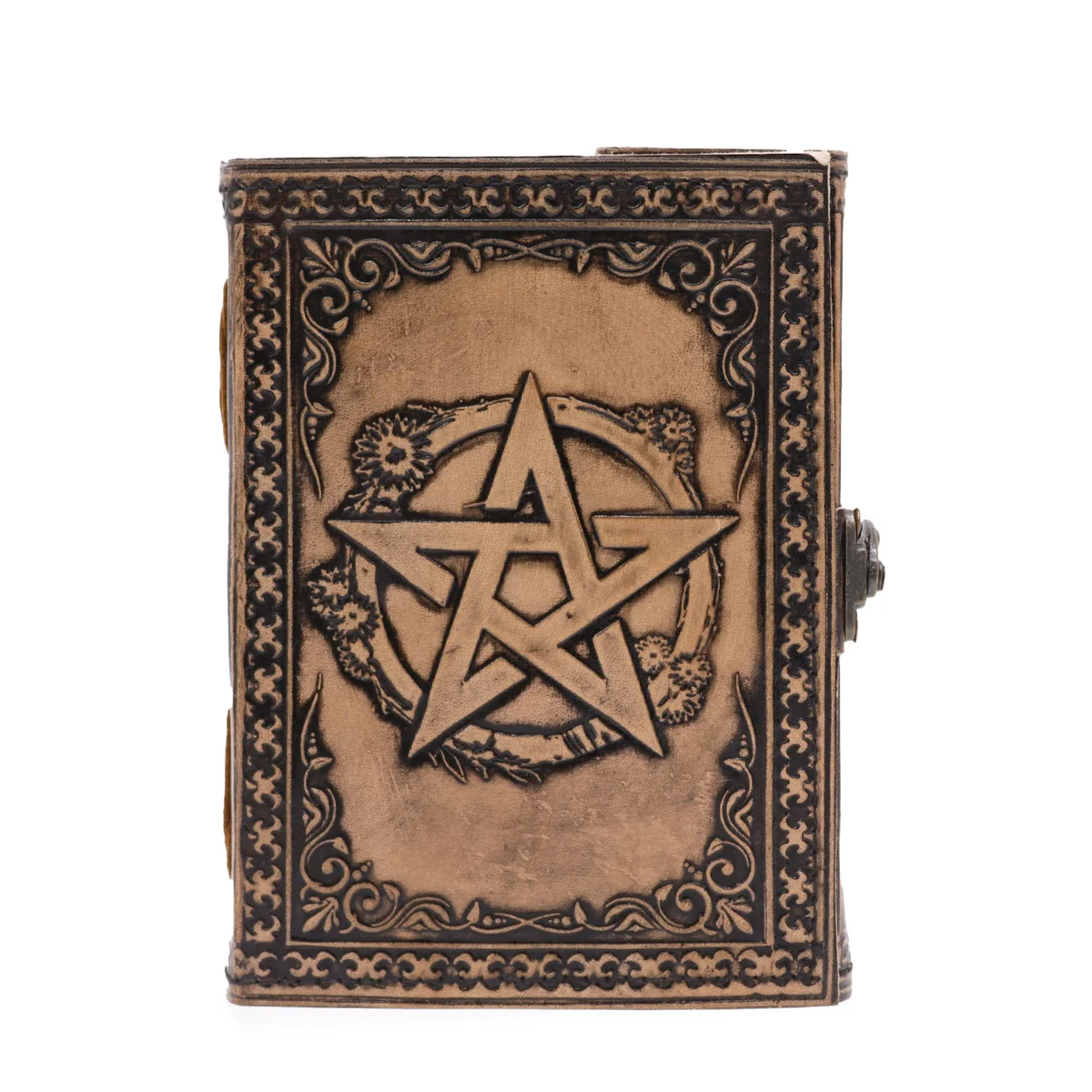 A grey notebook titled “Pentacle – Esoteric Notebook”, 200 pages, spiral binding, 17.5x12.5x3cm.