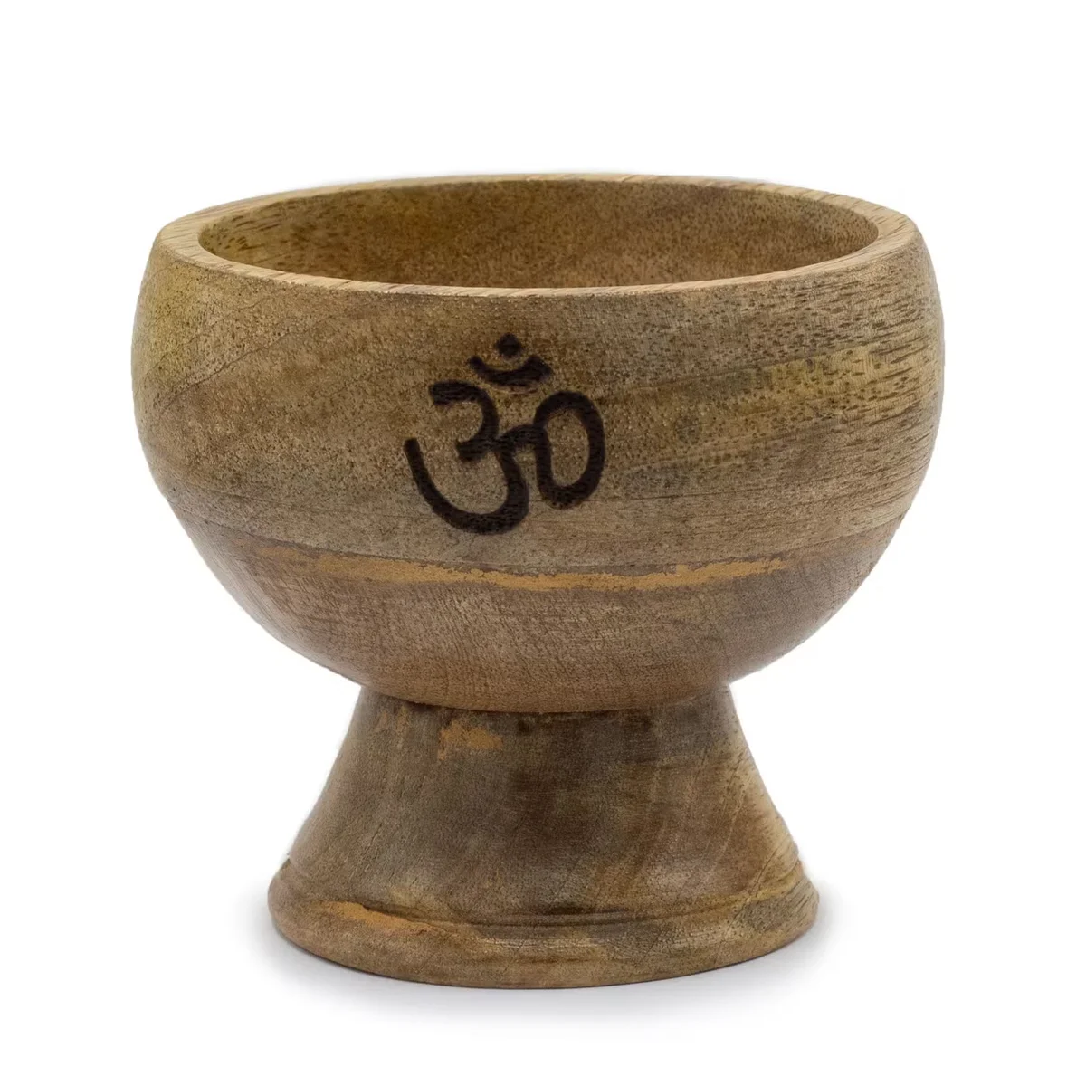 Large black incense cone holder shaped like a bowl, 11x6 cm, with Om symbol, perfect ritual bowl decor