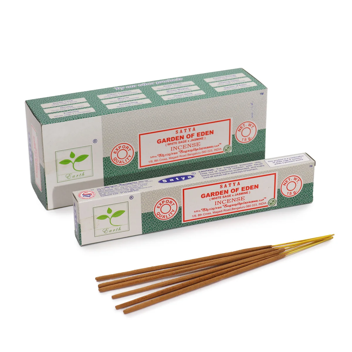 Bundle of jasmine incense sticks from Satya Incense Garden of Eden, 15g, white sage & jasmine fragrance