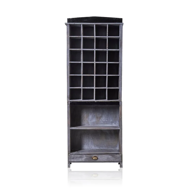Greywash dinner candle display stand shown with candles
