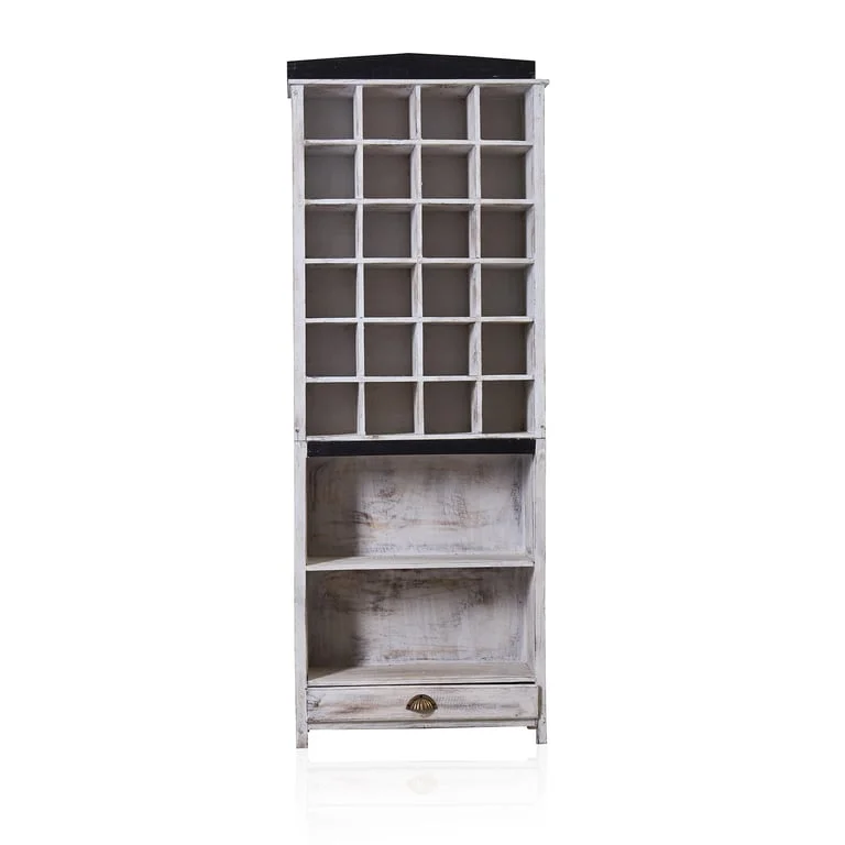 Whitewashed dinner candle display stand