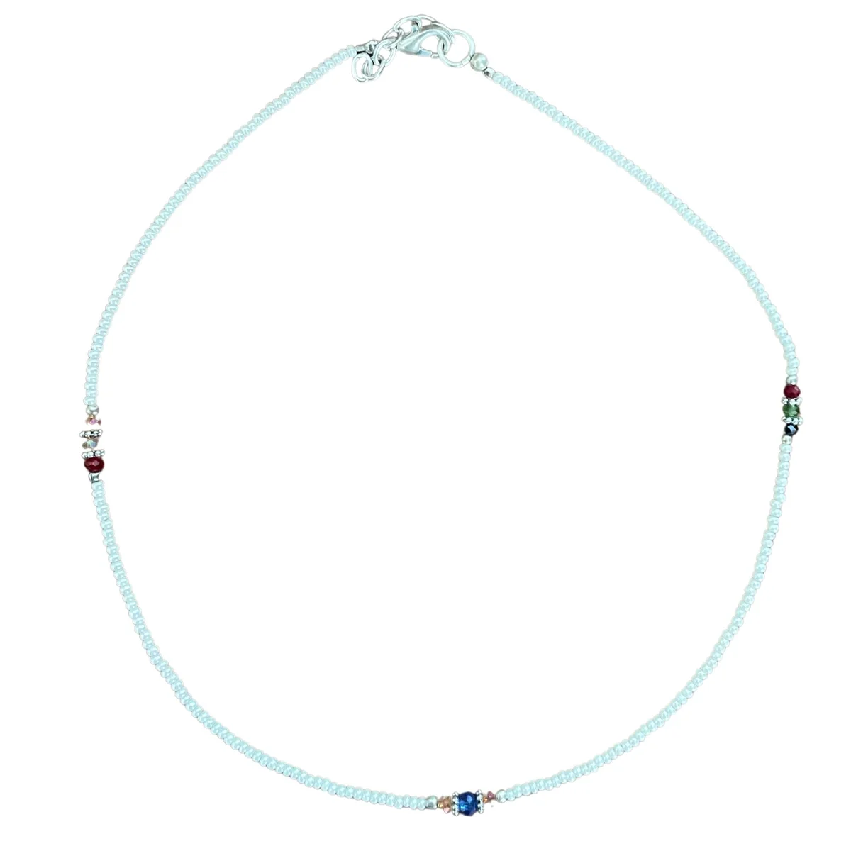 Nepalese gem necklace featuring extra fine pearls and cut beads arranged in a delicate design