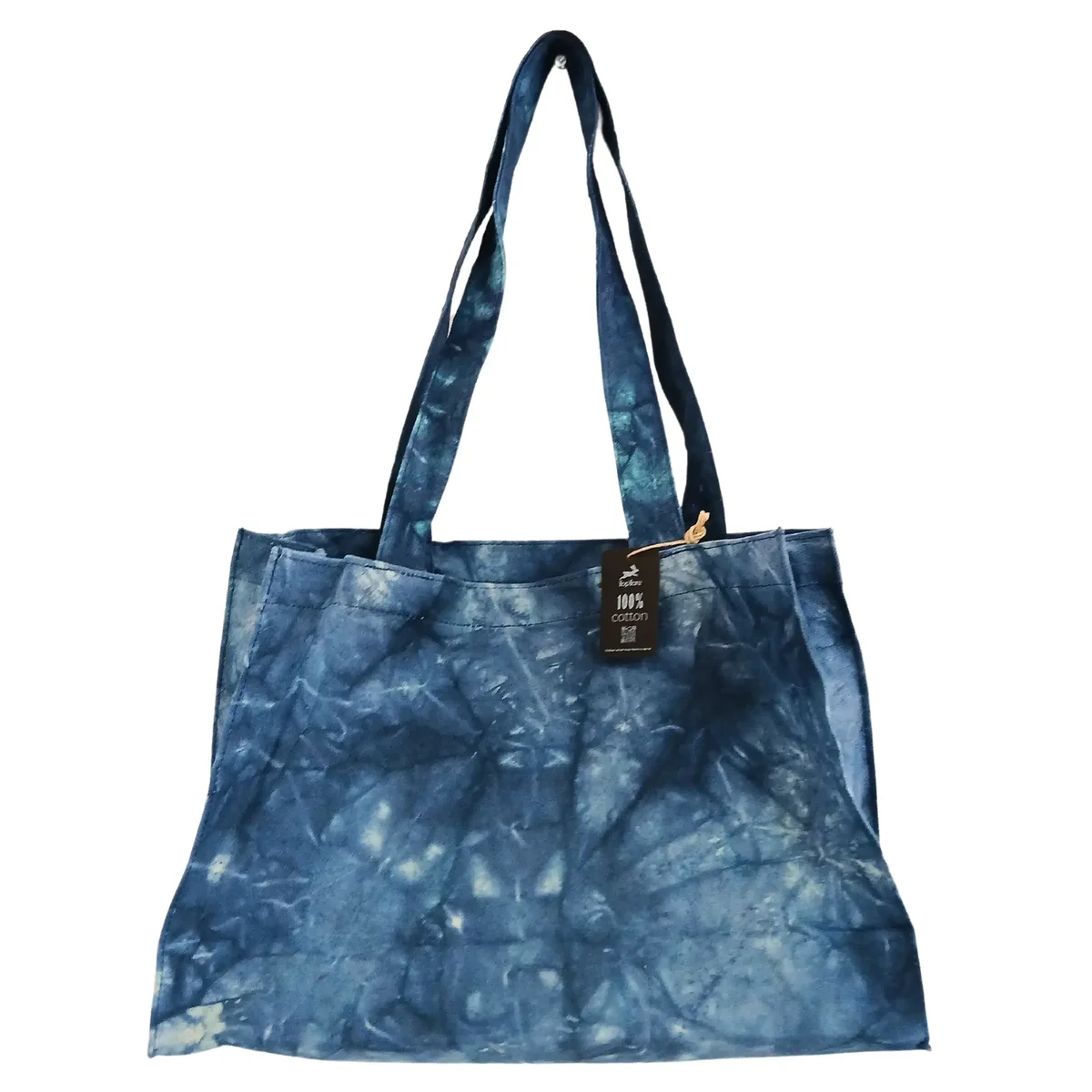 Deep Sea Blue Handy Bag with stonewash effect, simple design and sturdy handles for everyday use