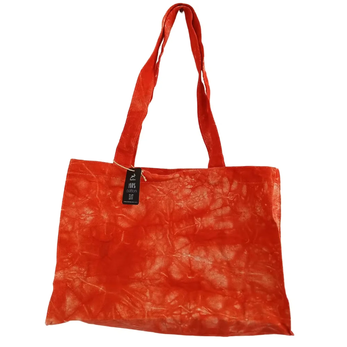 Desert orange stonewash effect handy bag shown as a casual everyday bag with sturdy handles and compact design