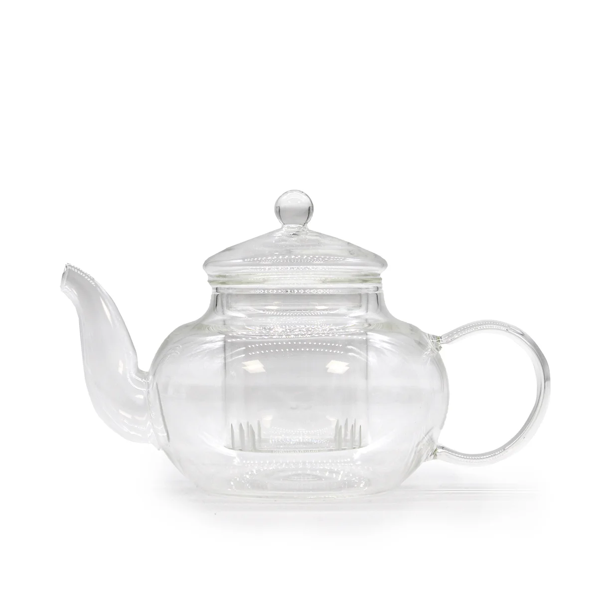 400ml glass infuser teapot, round, pearl