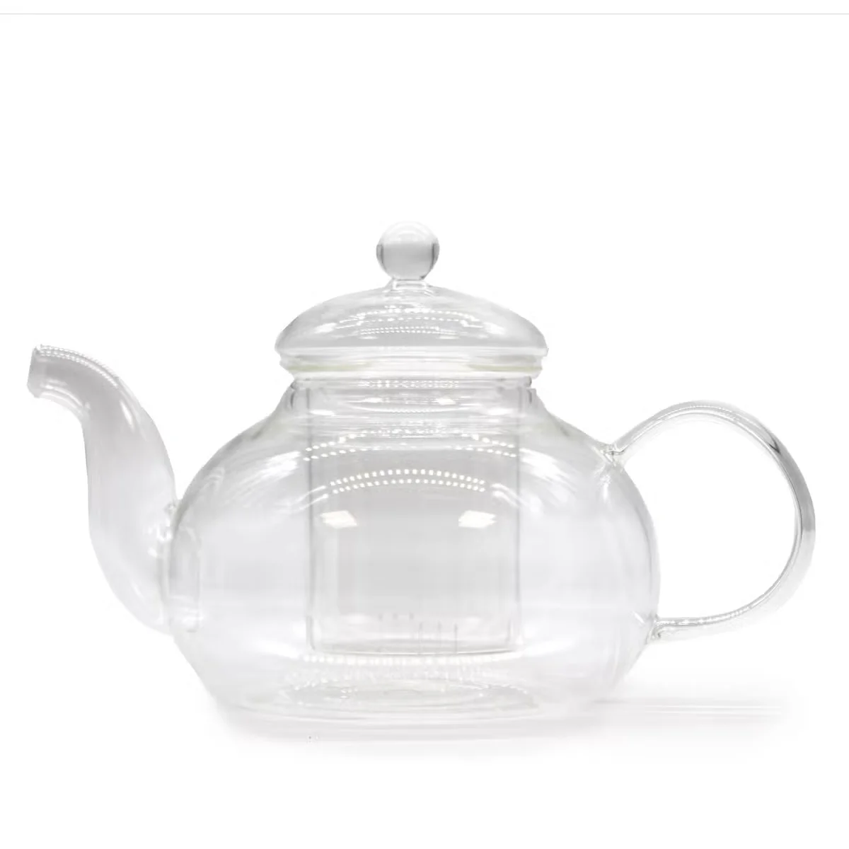 Glass tea infuser pot, round pearl design, 800ml capacity
