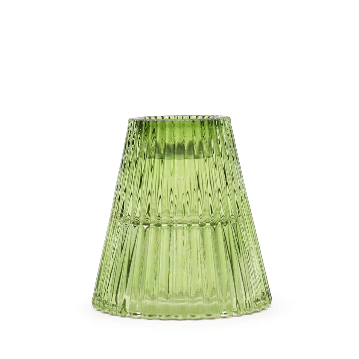 Garden jade dinner candle holder with tealight and flip feature, green design.
