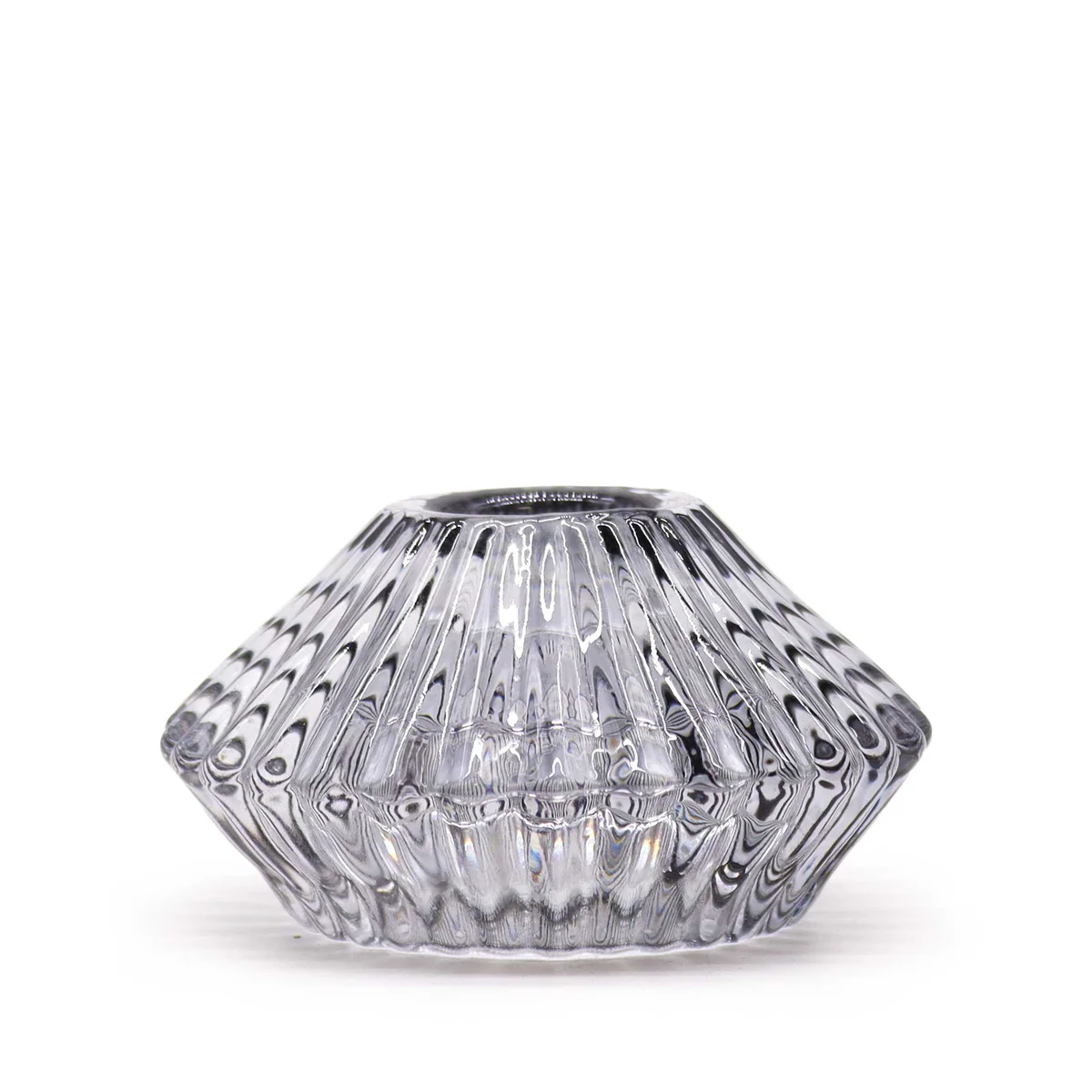 Midnight grey flower candle holder set with tealight candles.