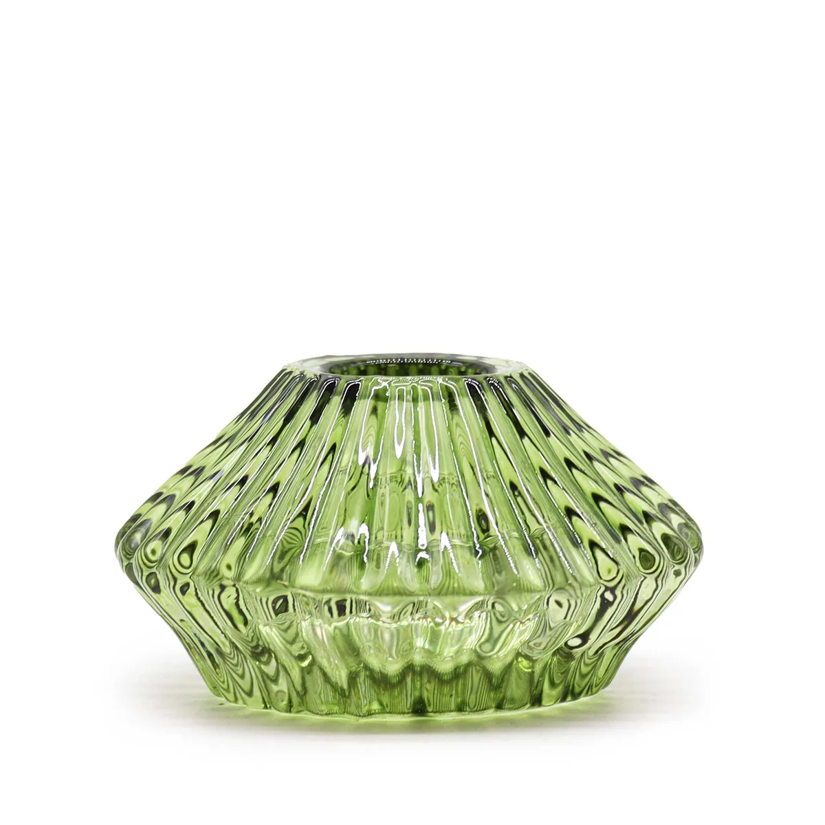 Garden jade flower candle holder displaying a tealight candle